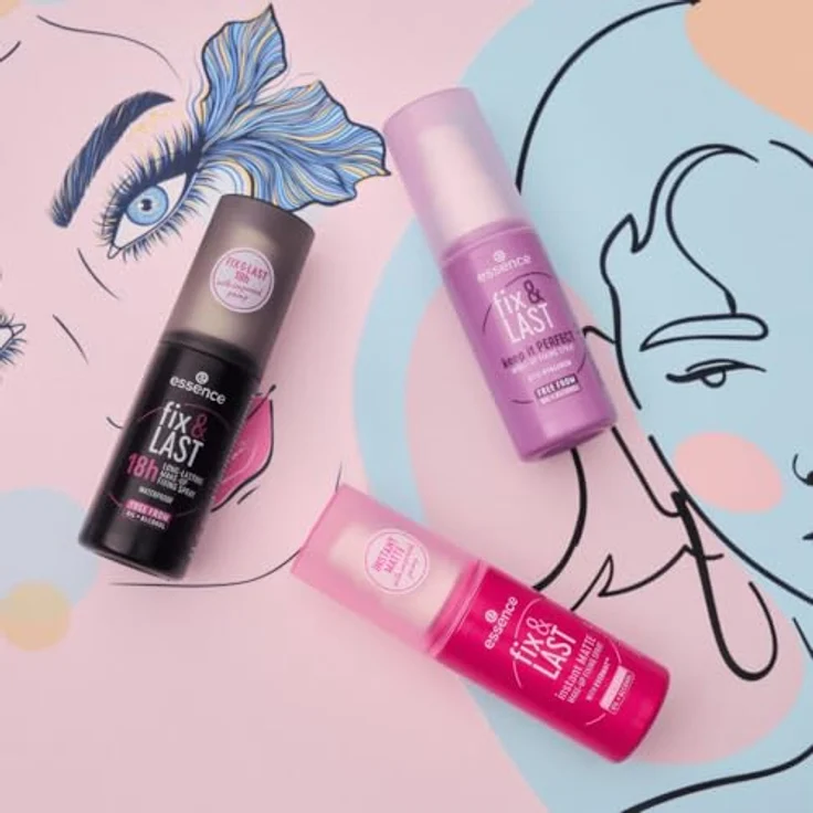 essence fix & LAST instant MATTE Fixing Spray, langanhaltendes Make-up mit verbessertem Sprühkopf, mattes Finish – Bild 5