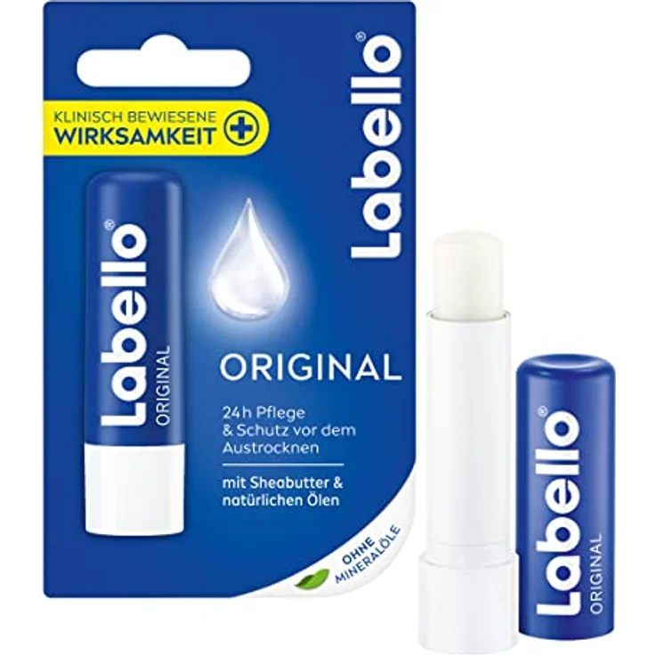 Labello Original Lippenpflegestift (5,5 ml), feuchtigkeitsspendend mit Shea Butter und natürlichen Ölen, farbloses Finish ohne Mineralöle – Bild 2