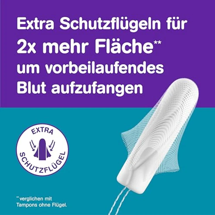 o.b. ExtraProtect 5-in-1 Schutz Tampons, 36 Stk, mit Dynamic Fit Technologie und extra Schutzflügeln, dermatologisch – Bild 4