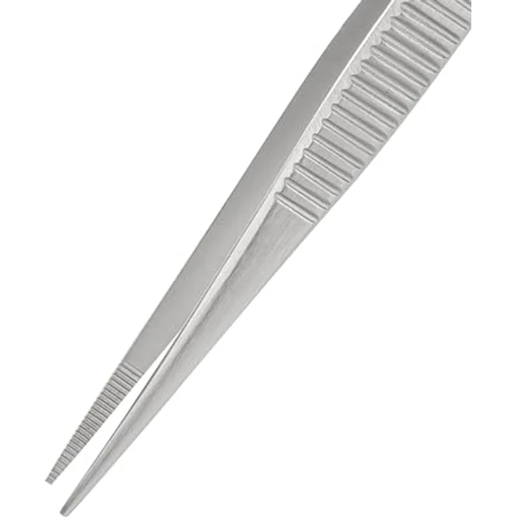 remos professional body care REMOS Splitterpinzette, rostfreier Edelstahl mit gezahnter Spitze, 8 cm, rutschfester Halt – Bild 2