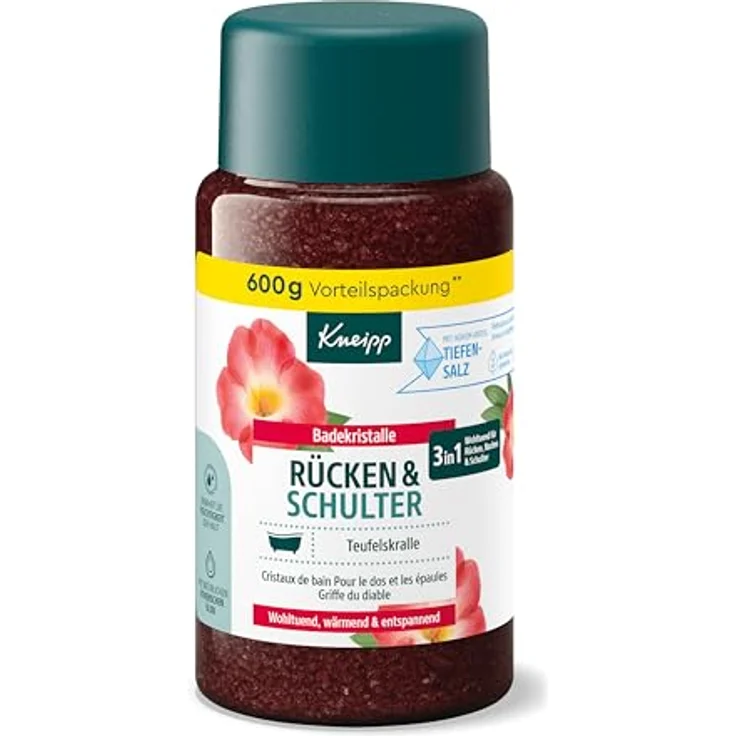 Kneipp Badekristalle Rücken & Schulter - mit Teufelskralle Extrakt - wohltuend, wärmend, entspannend - 600g – Bild 1