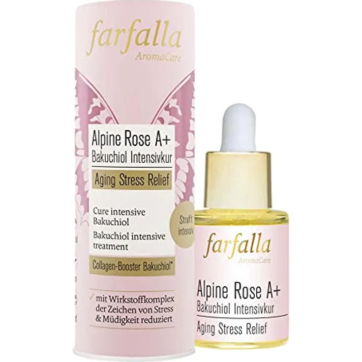 Farfalla Immortelle A+ Bakuchiol Intensivkur 15 ml, Gesichtscreme mit pflanzlichem Collagen-Booster