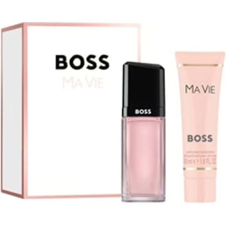 HUGO BOSS Boss Ma Vie, Damen Duftset mit 30 ml Eau de Parfum und 50 ml Bodylotion, rosa Akzente in eleganter Geschenkverpackung