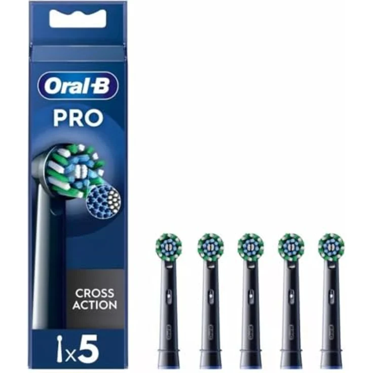 Oral-B Cross Action, elektrische Zahnbürstenköpfe mit abgewinkelten Borsten, 5er Pack, schwarz, für gründliche Zahnreinigung – Bild 3