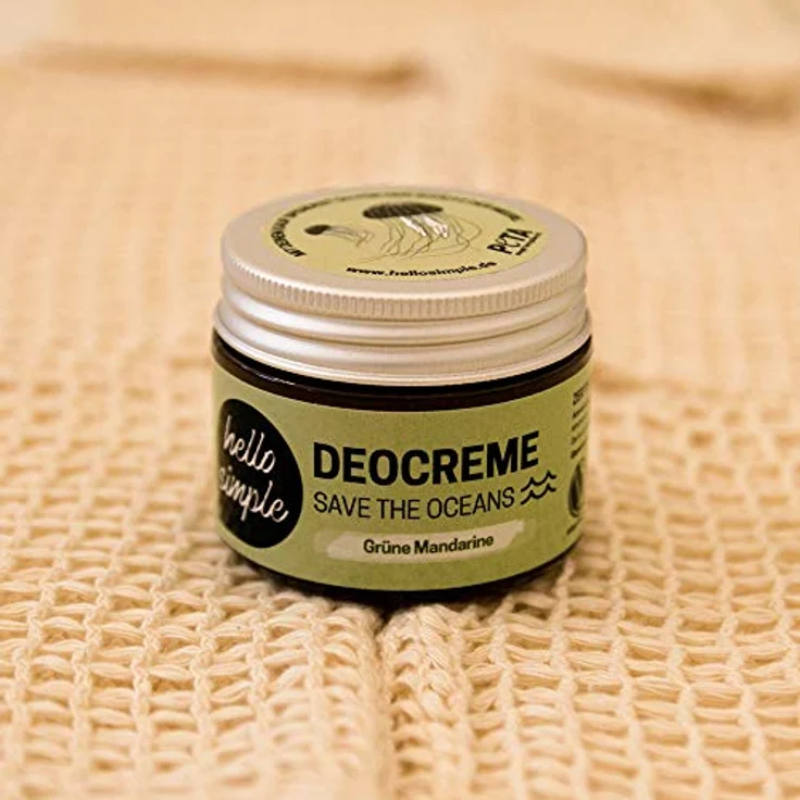 hello simple - Deocreme Deodorant Deo Creme (50 g) - SAVE THE OCEANS! - nachhaltige und zertifizierte Naturkosmetik - Deo Frauen Männer - ohne Aluminium, vegan, bio, plastikfrei(Grüne Mandarine) – Bild 2