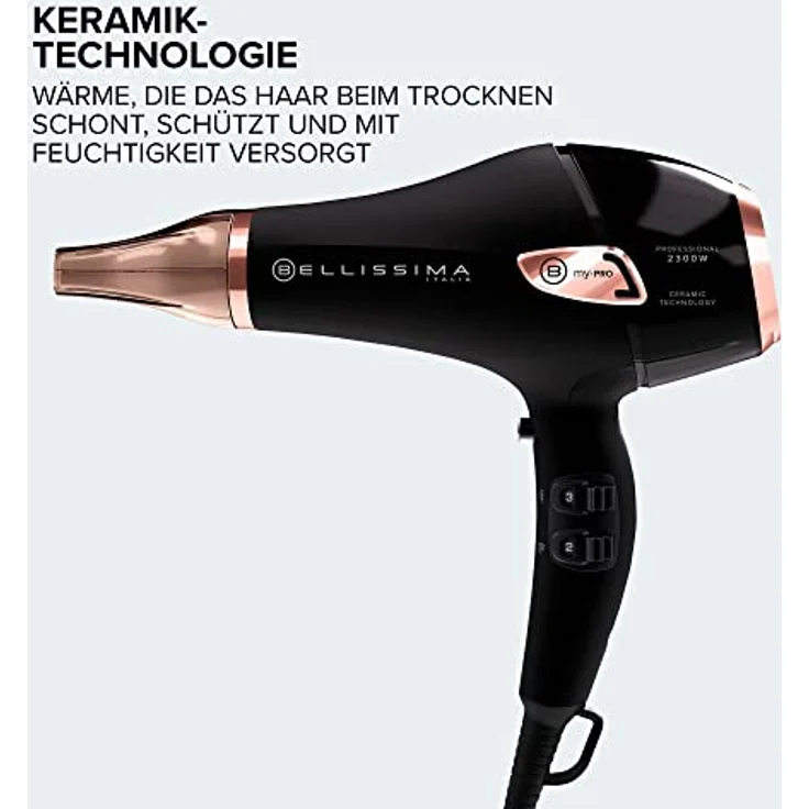 Imetec Bellissima My Pro Ceramic P5 3800, Profi-Haartrockner, Keramik-Technologie, 2300 W, sehr schmale Düse, Ionen-Technologie – Bild 4