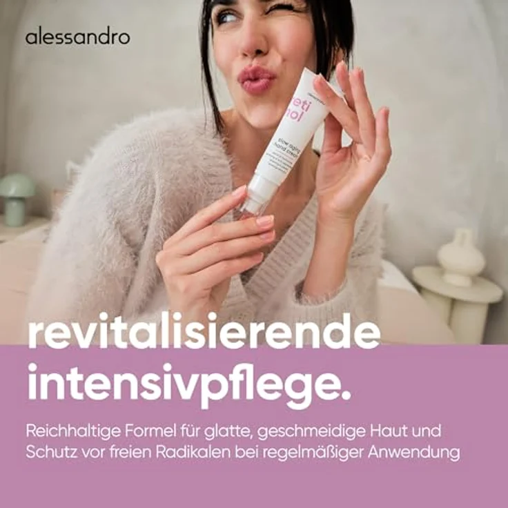 alessandro Retinol Slow Aging Hand Cream, Reichhaltige Handcreme mit Retinol & Niacinamide zur Revitalisierung reifer Haut, schnell einziehend, vegan, 50ml – Bild 2