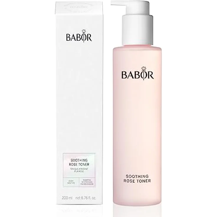 BABOR Cleansing Soothing Rose Toner für jede Haut, Gesichtswasser zur täglichen Gesichtsreinigung, Mit Rosenduft, Ohne Alkohol, Vegane Formel, Rose Toning Essence, 1 x 200 ml – Bild 1