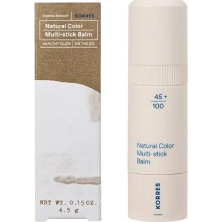 KORRES AEGEAN BRONZE Illuminating Multistick, mit Pfingstrosenextrakt und Sheabutter, praktisch und für unterwegs, 4,5g, Bronzefarbener Rouge & Bronzer-Stick