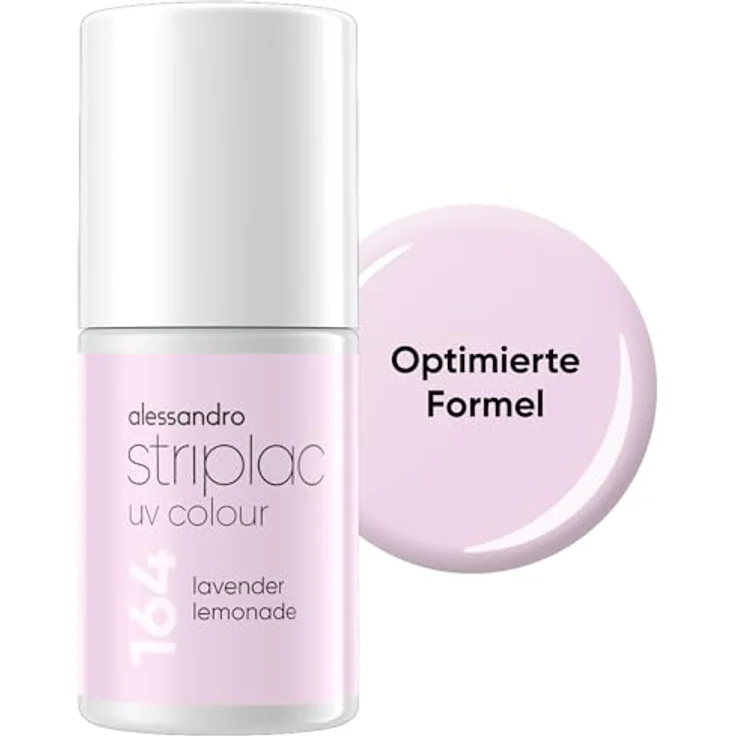 alessandro Striplac UV-Nagellack Lavender Lemonade, kratzfest & deckend für bis zu 15 Tage, schonende Abziehtechnologie, vegan, Pastell-Lila, 6,5ml – Bild 1
