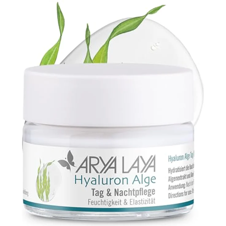 ARYA LAYA Hyaluron Alge Tag & Nachtpflege, 50 ml - aufpolsternde Feuchtigkeits-Creme mit Hyaluronsäure, Algen-Extrakt und Bio Aloe Vera, vegan, gegen Trockenheitsfältchen – Bild 1
