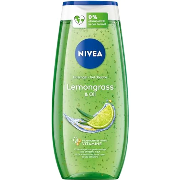 NIVEA Lemongrass & Oil Duschgel (250 ml), pH-hautneutrale Pflegedusche mit belebendem Zitronengras-Duft, verwöhnende Dusche mit pflegenden Ölperlen – Bild 1
