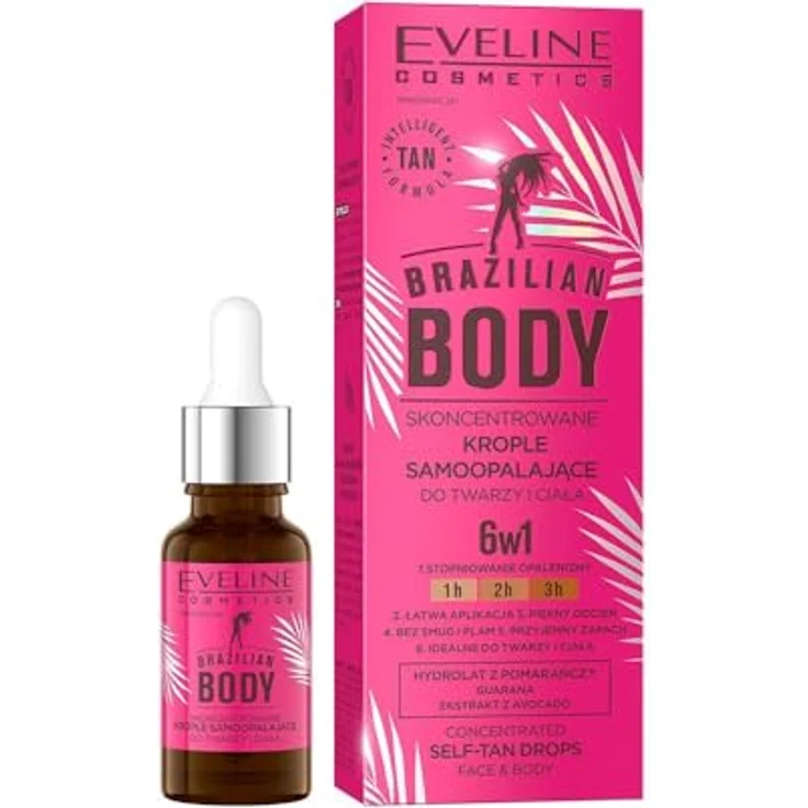 Eveline Cosmetics Brazilian Body Selbstbräunungs-Tropfen mit IntelligentTanFormula, Natürlicher Glow & Sonnenschutz, vegan, für Gesicht und Körper – Bild 1