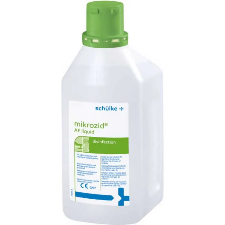 SCHÜLKE & MAYR GmbH Mikrozid AF liquid, 1 L Oberflächen-Desinfektionsmittel, aldehydfrei, rückstandslos, effektiv gegen Bakterien, Viren und Pilze