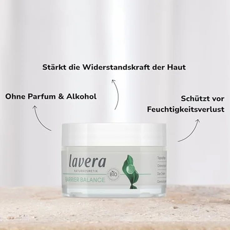 lavera Barrier Balance Tagespflege - Creme ohne Alkohol - ohne Parfüm - feuchtigkeitsspendend & regenerierend - stärkt Hautbarierre - Präbiotika - vegan - Naturkosmetik - 50 ml – Bild 3