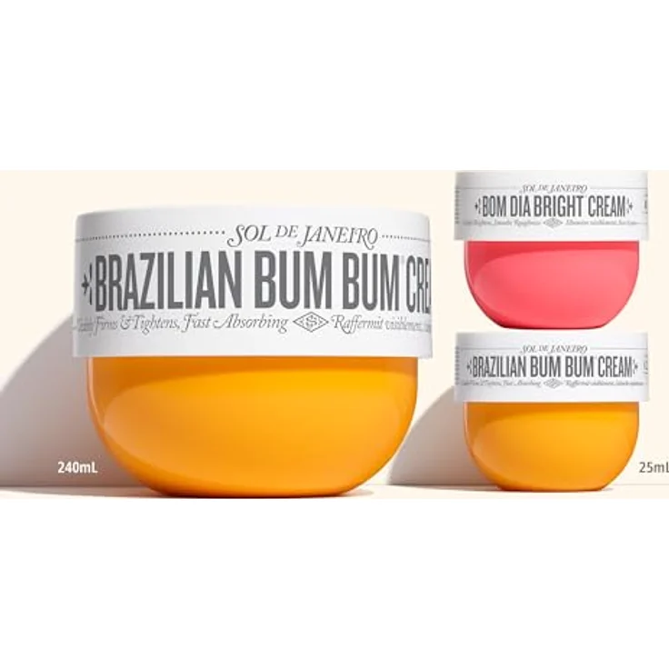 Sol de Janeiro Mini Body Cream Duo Set, Brazilian Bum Bum Cream & Bom Dia Bright Cream, 2 x 25 ml, Vitamin C Formel, Reisegröße – Bild 4