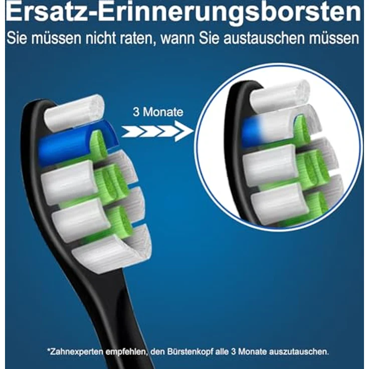 valuabletry 8er Ersatzbürsten für Philips Sonicare, Precision Clean Bürstenköpfe, 4 Schwarz und 4 Weiß, ergonomisches Design, starke Plaque-Entfernung, kompatibel mit mehreren Modellen – Bild 5