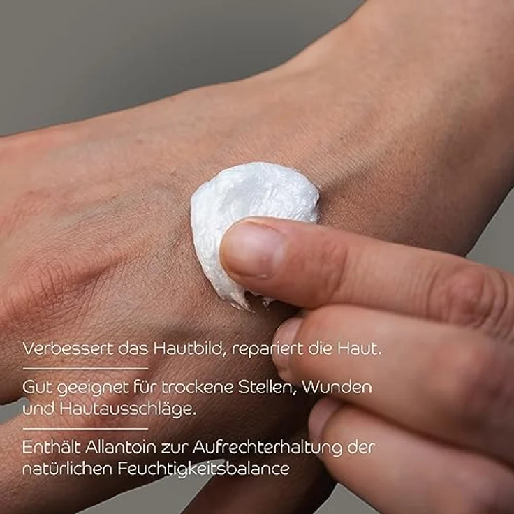 ABENA Hautpflege-Salbe, spendet feuchtigkeit für 24 Std nach dem auftragen, pflegt trockene Haut & beruhigt gereizte Haut, frei von Duftstoffen & Farbstoffen, 12 St., 150 ml. – Bild 3