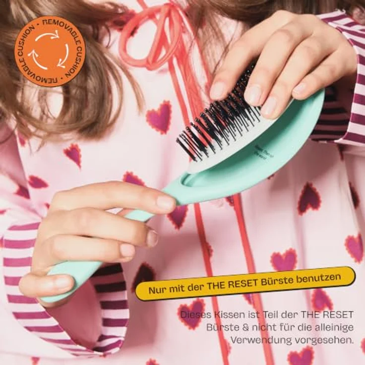 Olivia Garden Club The Reset Wet Detangling Cushion, grüne Paddlebürste mit flexiblen Nylonborsten für glattes und lockiges Haar, nass oder trocken – Bild 2