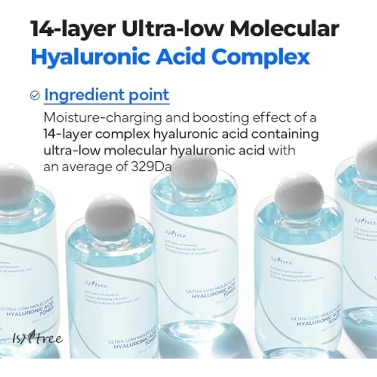 ISNTREE Ultra-Low Molecular Hyaluronic Acid Toner, Gesichtswasser mit feuchtigkeitsspendender Wirkung, 300 ml – Bild 5