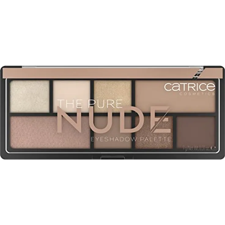 Catrice The Pure Nude Eyeshadow Palette, Lidschatten, Nude, 8 Nude-Töne, schimmernd, metallisch, matt, vegan, ohne Mikroplastikpartikel, Nanopartikel frei, ohne Parfüm, 1er Pack (9g)