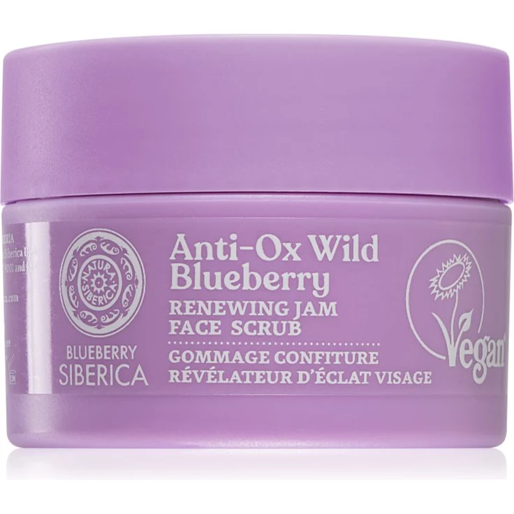Natura Siberica Anti-Ox Wild Blueberry, erneuerndes Peeling für das Gesicht, 50 ml, reinigt Poren und entfernt abgestorbene Hautzellen