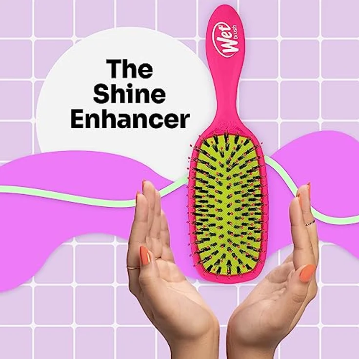 Wet Brush Shine Enhancer Haarbürste - Pink - Exklusive ultraweiche IntelliFlex-Borsten - Gleiten Sie mit Leichtigkeit durch Verwicklungen für alle Haartypen - Frauen, Männer, nasses und trockenes Haar – Bild 2