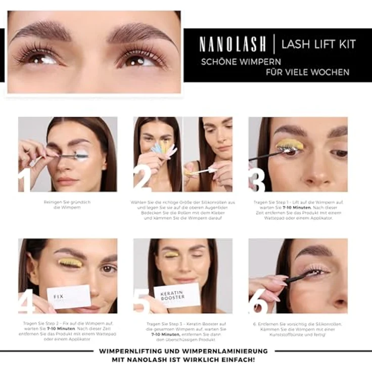 Wimpernlifting und Wimpernlaminierung Set Nanolash - professionelles Wimpernlifting-Set, DIY-Set für das Wimpernlifting zu Hause und im Salon, DIY-Wimpernlaminierung - Preisvergleich – Bild 5