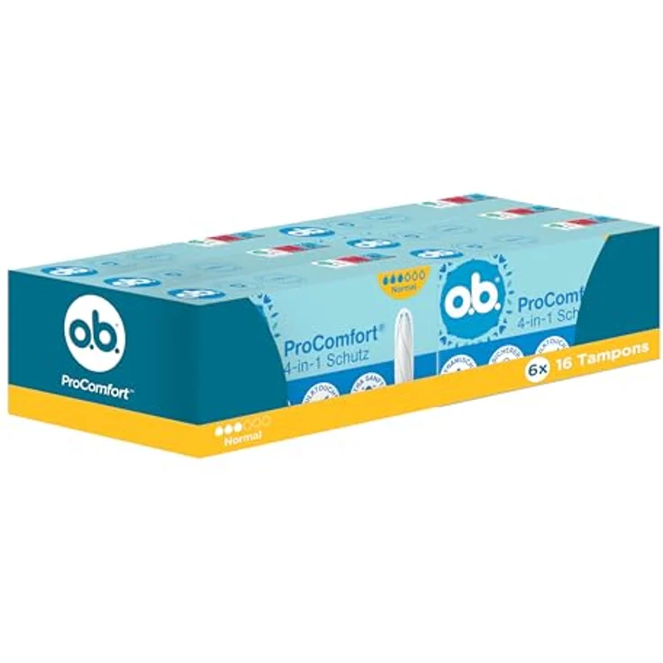 o.b. ProComfort normal 4-in-1 Schutz Tampons, 96 Stück, mit Dynamic Fit-Technologie und sanfter Spitze, dermatologisch – Bild 1