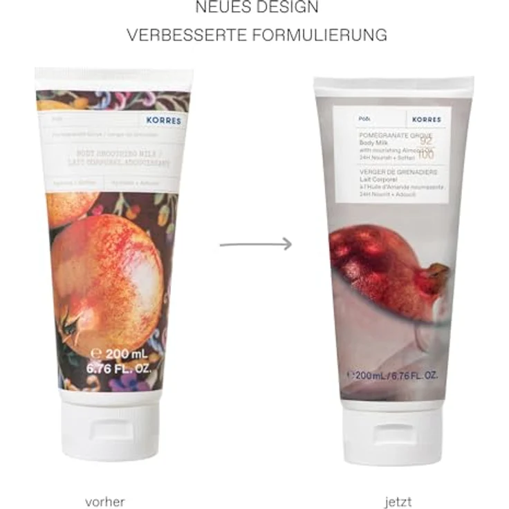 Korres Pomegranate, nährende Bodylotion, 200 ml, spendet Feuchtigkeit und pflegt intensiv, vegan – Bild 2
