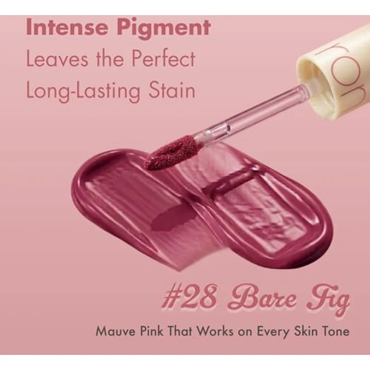 rom&nd Juicy Lasting Lipgloss Farbton 28 Bare Fig, hochpigmentiert, 5.5 g mit langanhaltendem Glanz und Pflegeeffekt – Bild 4