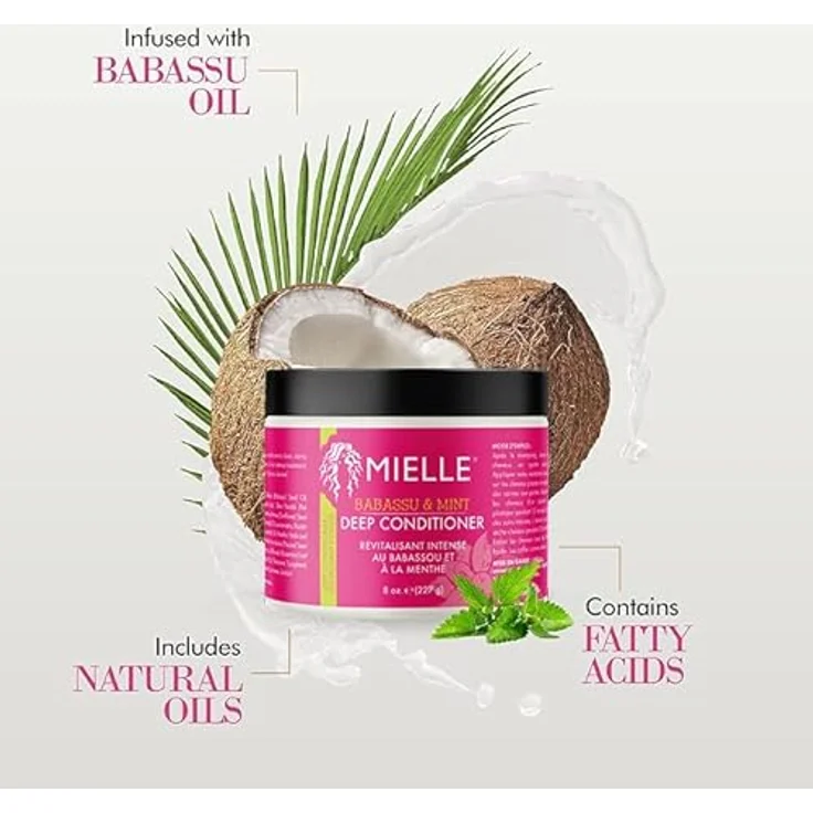 Mielle Babassu & Mint, nährender Conditioner mit Tiefenwirkung für Damen, 227 g, feuchtigkeitsspendend und stärkend – Bild 5