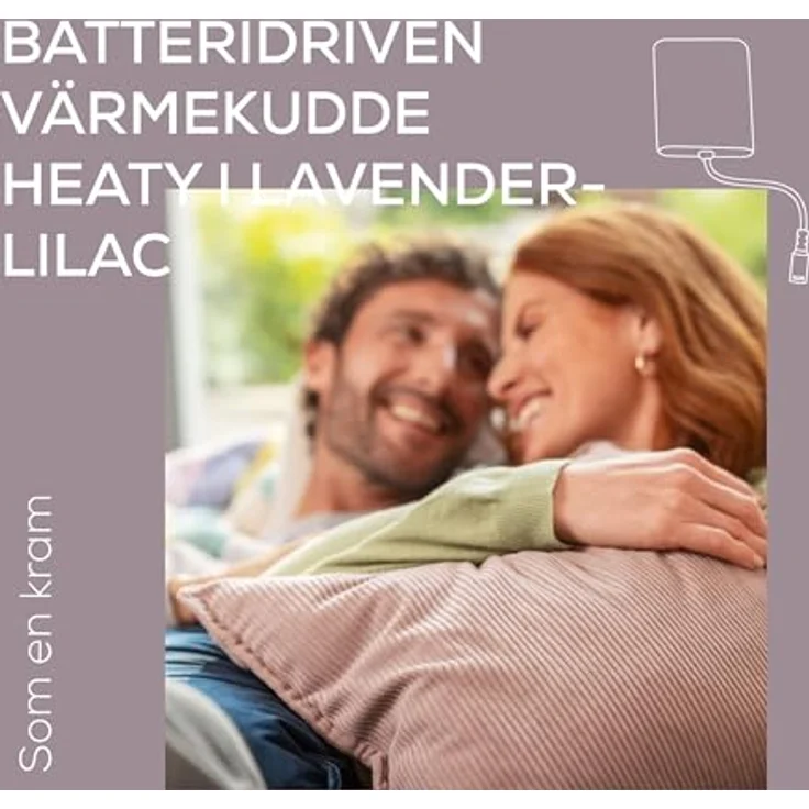 Beurer Heaty Heizkissen, kabelloses Wärmekissen mit Akku, bis zu 8 Stunden Wärme, Abschaltautomatik, 3 Temperaturstufen, Schnellheizung, weicher Cordstoff, lavender-lilac/lila – Bild 2