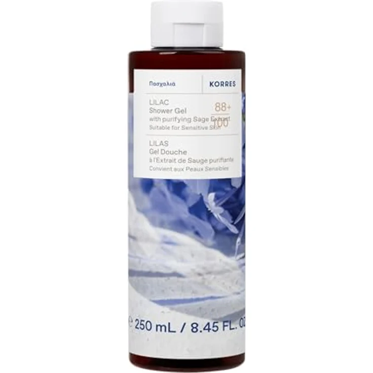 KORRES LILAC Revitalisierendes Duschgel, 250 ml, vegan, silikon- und parabenfrei, dermatologisch getestet, blumiger Duft mit griechischem Salbei-Extrakt und Aloe – Bild 1