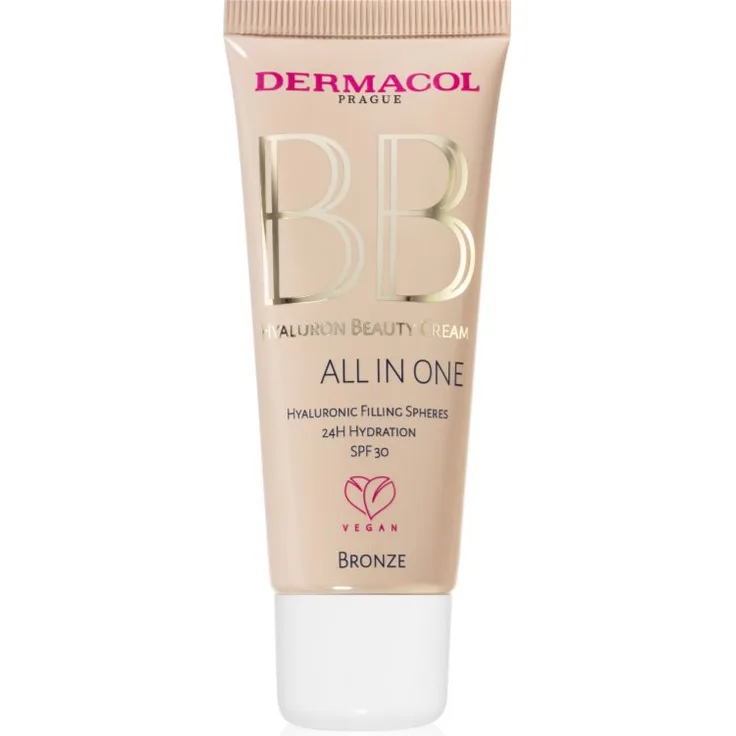 Dermacol Hyaluron Beauty Cream BB Creme, feuchtigkeitsspendend, SPF 30, Farbton No. 2 Bronze, 30 ml