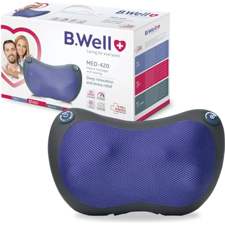 B.Well MED-420, Elektrisches Massagegerät mit Shiatsu-Funktion und Heizung, grau – Bild 1