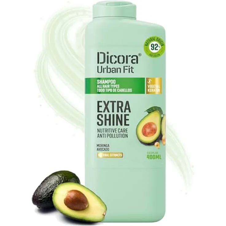 Dicora UrbanFit Smooth&Shine Shampoo, 365 ml, für alle Haartypen mit Avocadoöl und Moringa, Cruelty-Free, 0% Silikon und Keratin