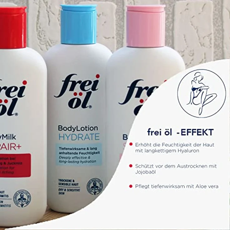 frei öl BODYCONCEPT BodyLotion HYDRATE, tiefenwirksame & langanhaltende Feuchtigkeit, schützt die Haut vor dem Austrocknen, Hautpflege, Hyaluron, vegan, 250 ml – Bild 2