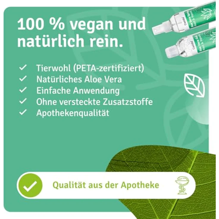 Casida® Aloe Vera Set - Aloe Vera Gel & Aloe Vera Spray - Intensive Feuchtigkeitspflege für Haut & Haare - aus der Apotheke - 2x 200 ml – Bild 6
