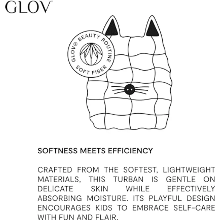 GLOV Hair Towel Turban für Kinder, originelles Design, schonend zum Haar, 1 Stück – Bild 4
