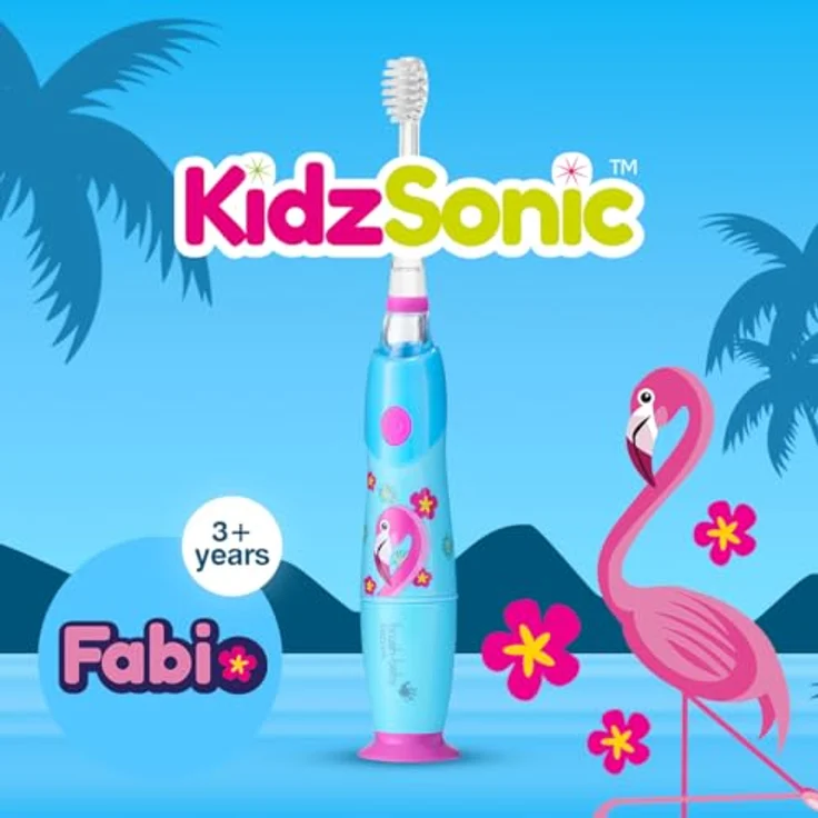 BRUSH-BABY KidzSonic Schallzahnbürste für Kinder, Flamingo, sanfte Reinigung, 2 Modi – Bild 2