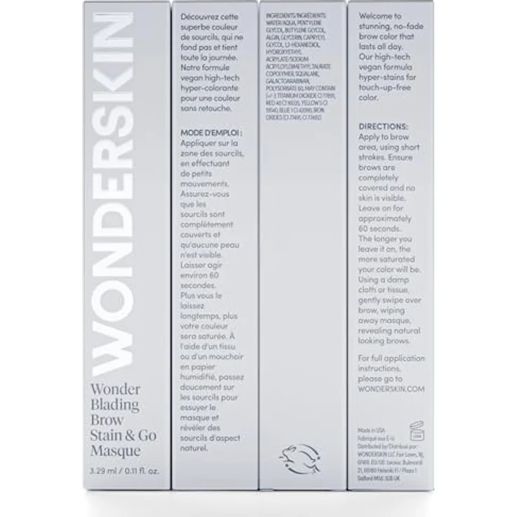 WONDERSKIN Wonder Blading Brow Stain & Go Masque, Langanhaltendes Augenbrauen-Gel, wasserfest, Farbton Brunette, 3,29 ml – Bild 8