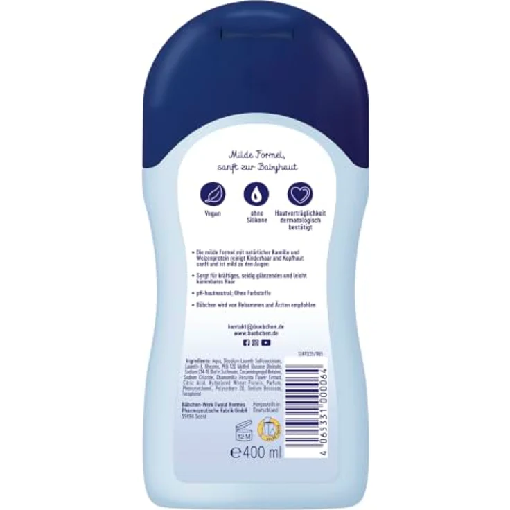 Bübchen Kinder Shampoo 400 ml, feuchtigkeitsspendend und sanft für empfindliche Kopfhaut – Bild 2