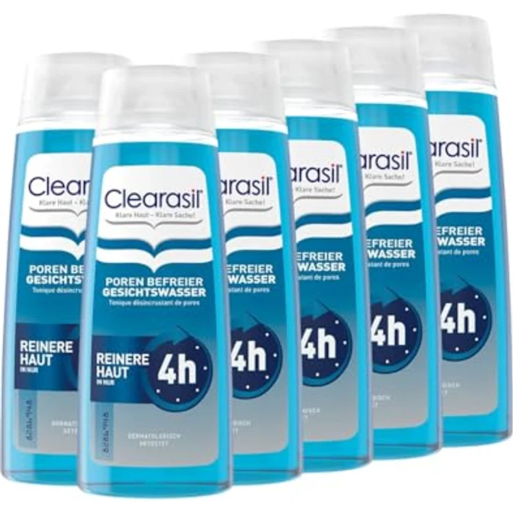 Clearasil Poren Befreier Gesichtswasser, 6 x 200 ml - Reinigung der poren, sichtbar reinere Haut, langanhaltende Wirkung – Bild 1