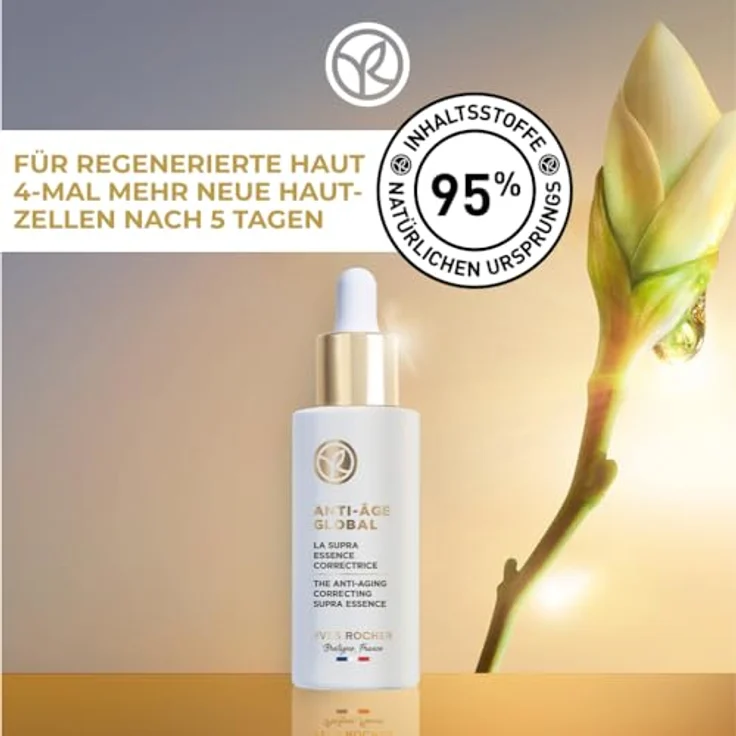 Yves Rocher ANTI-AGE GLOBAL - Supra Essence korrigierendes Serum - Anti-Aging Pflege mit Tiefenwirkung - Mit pflanzlichem Knospen-Nektar - 50 ml – Bild 2