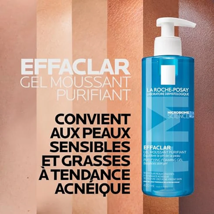 La Roche-Posay Gel Effaclar Gel Moussant Purifiante 400 ml, Reinigungsmousse für unreine und fettige Haut – Bild 7
