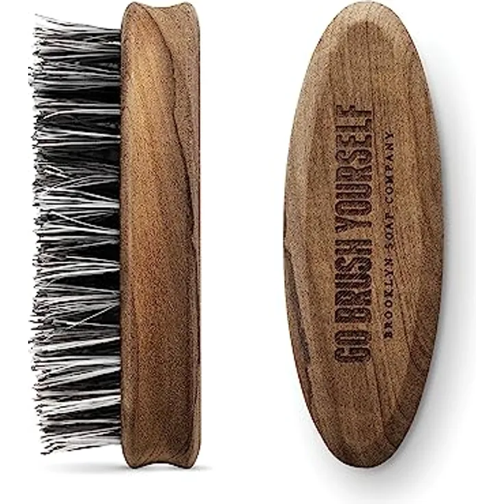 Bartbürste · BROOKLYN SOAP COMPANY · Bürste mit veganen Borsten - für die tägliche Bartpflege von 3-Tage-Bart oder Vollbart · Beard Brush als Geschenk für Männer und für die Reise ✓