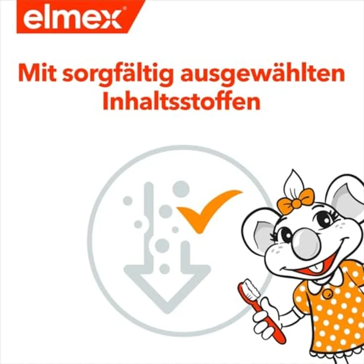 Elmex Kinder-Zahnpasta mit Fluorid, 50 ml, für saubere und gesunde Zähne – Bild 4