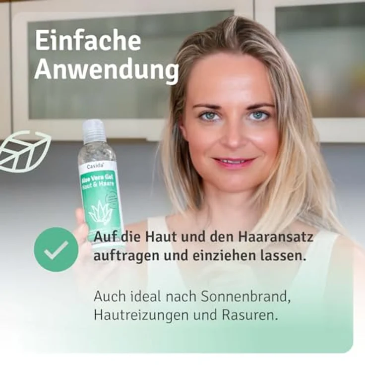 Casida® Aloe Vera Set - Aloe Vera Gel & Aloe Vera Spray - Intensive Feuchtigkeitspflege für Haut & Haare - aus der Apotheke - 2x 200 ml – Bild 5