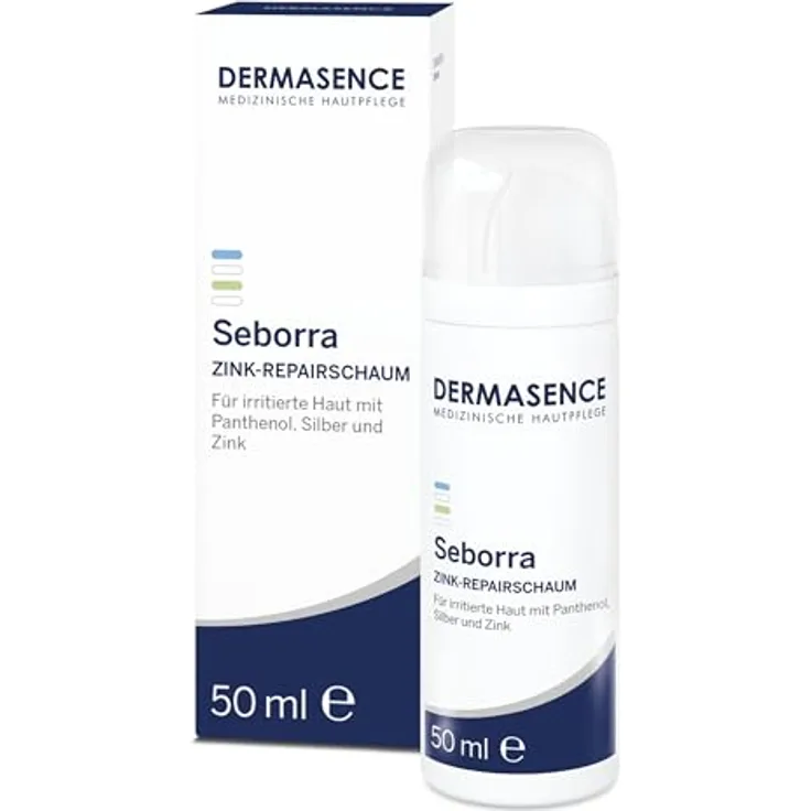 DERMASENCE Seborra Zink-Repairschaum, 50 ml - Beruhigender Schaum zur Akutpflege bei starken Reizungen und Entzündungen z.B bei Akne, nach ästhetischen Behandlungen - Regeneriert die Haut - mit Zink
